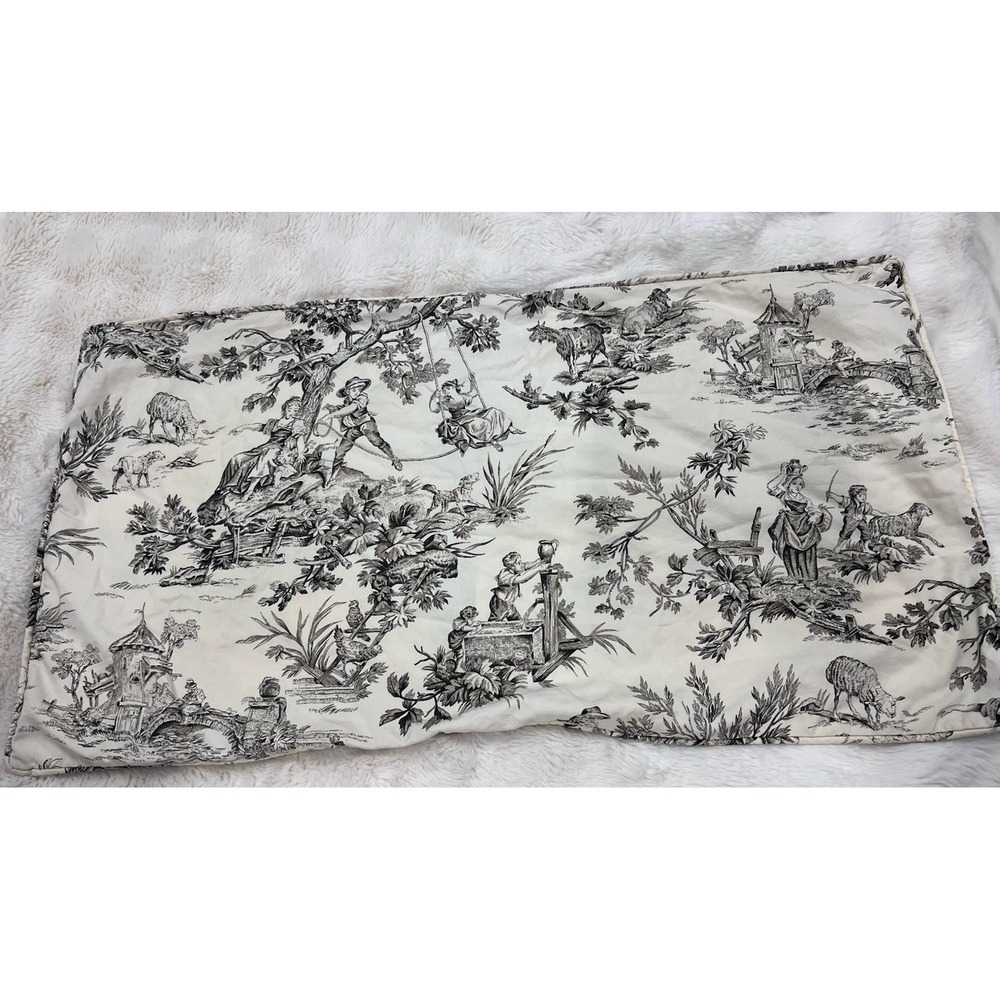 Country Curtains Toile Black Cream ONE King Pillow Sham Cotton Made in USA
